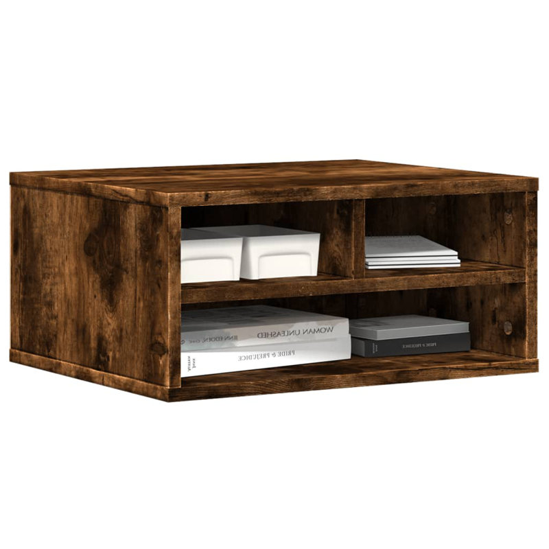 22.5cm H Printer Stand, 22.5cm H x 49cm W x 40cm D, Smoked Oak