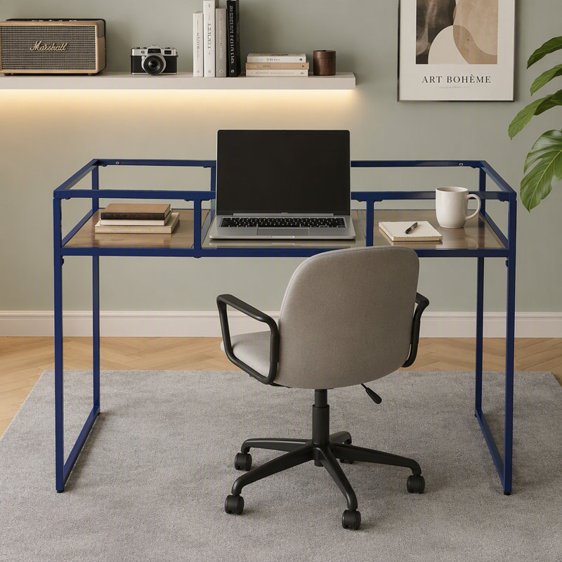 Bureau d'écriture rectangulaire bleu