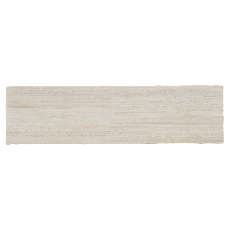 Hathaway 57'' White Travertine and Metal Console Table