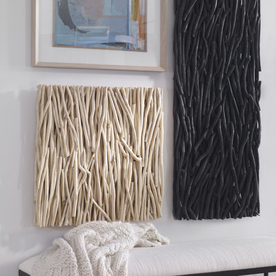 Rustic Abstract Wall Decor on Solid Wood