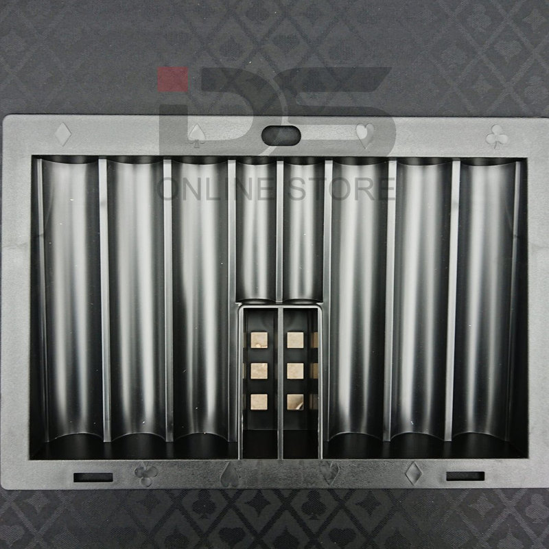 Table de poker INO Design 94 "pour jeu de casino 10 joueurs de qualité supérieure avec rivets cloutés décoratifs et porte-gobelets en tissu imperméable, rouge