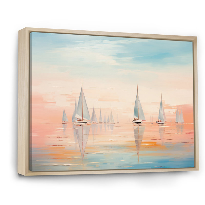 Borrayo Boat Serene Sailings - Impressions sur toile, Cadre naturel flottant, 12" H x 20" W