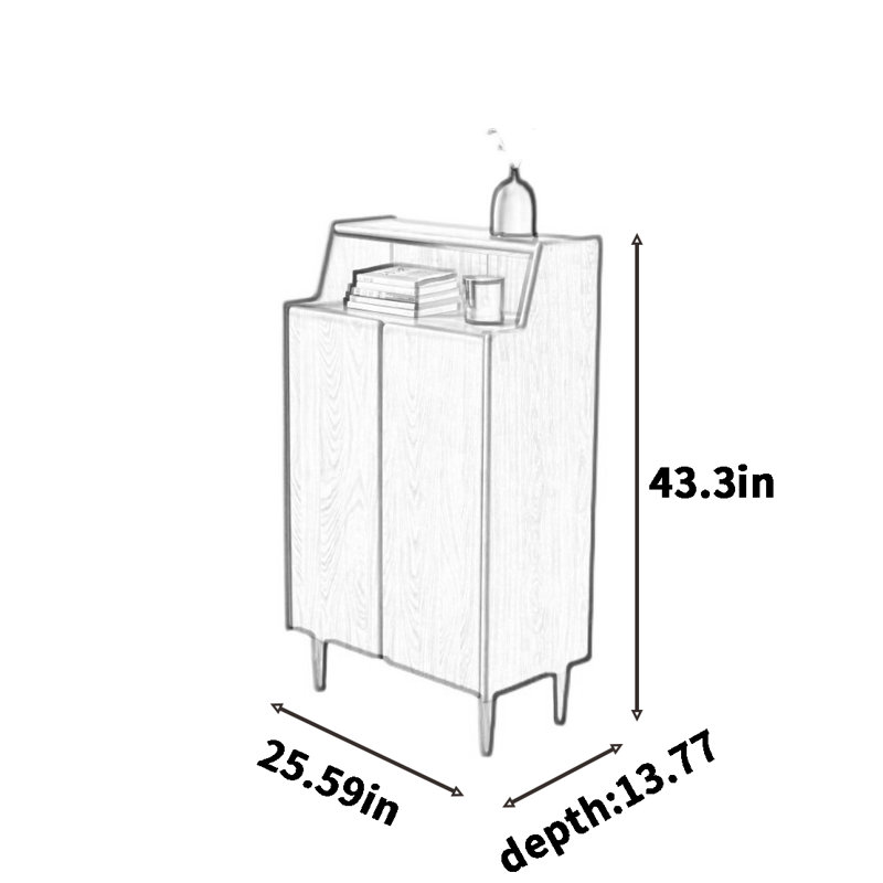 Armoire à chaussures en bois massif, Brun