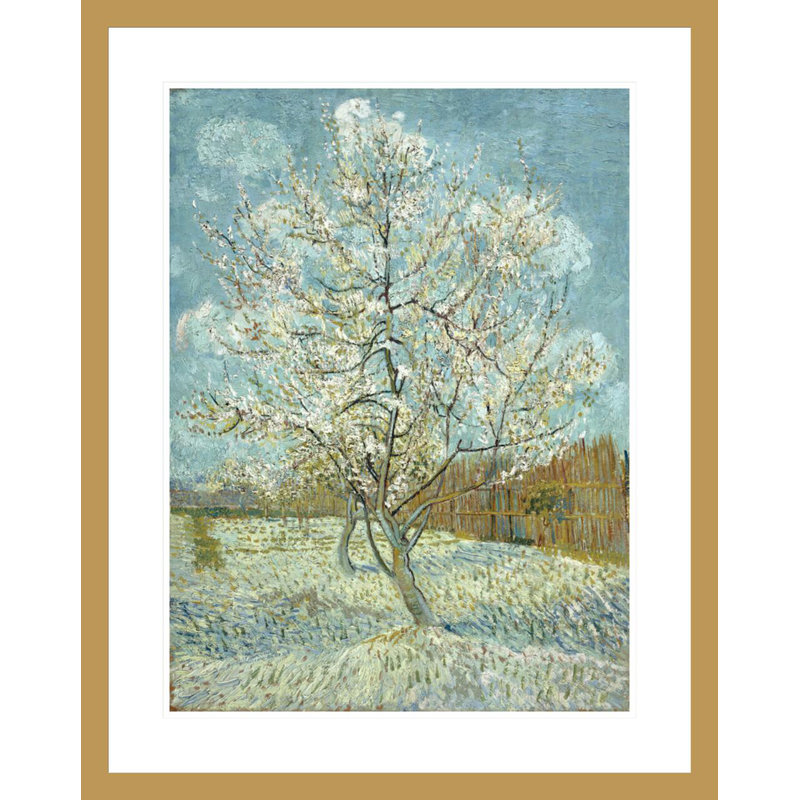 «The Pink Peach Tree» par Vincent van Gogh, impression giclée encadrée, H 29,5 po x l 23,47 po