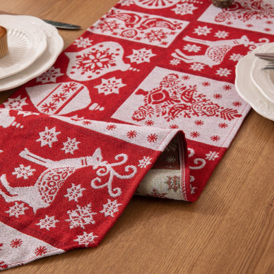 Cotton Linen Table Runner For Christmas Table Decoration