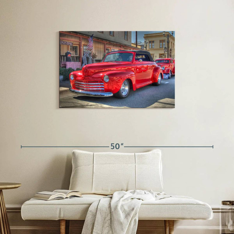Voiture rouge classique Mehar USA avec toit, H 24 po x l 36 po