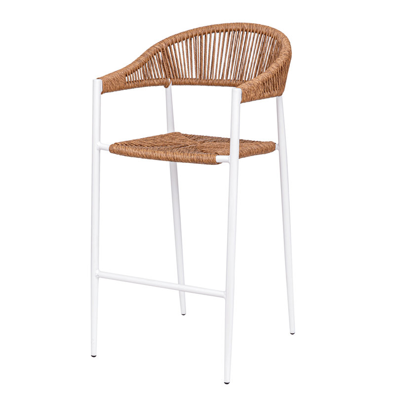 Kiser Patio Dining Armchair with Cushion, White