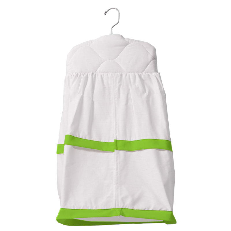 Dvorak No Pattern Crib Diaper Stacker, Green apple