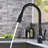 Commercial Black Kitchen Faucet With Pull Out Sprayer, Single Handle Single Lever Kitchen Sink Faucet