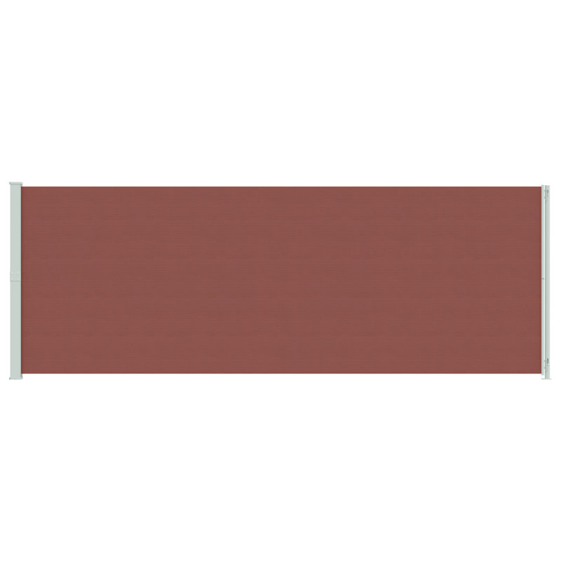 Paravent rétractable avec auvent pliant, H 66,9 po x l 196,9 po, Brun