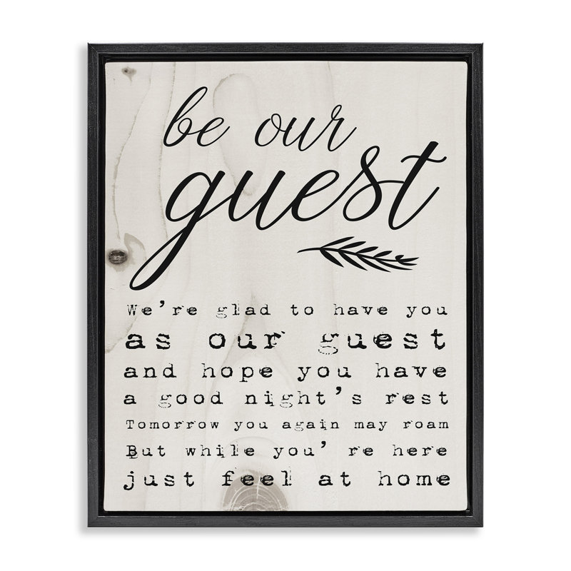 «Be our invité poem», art mural sur toile par Daphne Polselli, H 21 po x l 17 po, Cadre flottant noir de jais