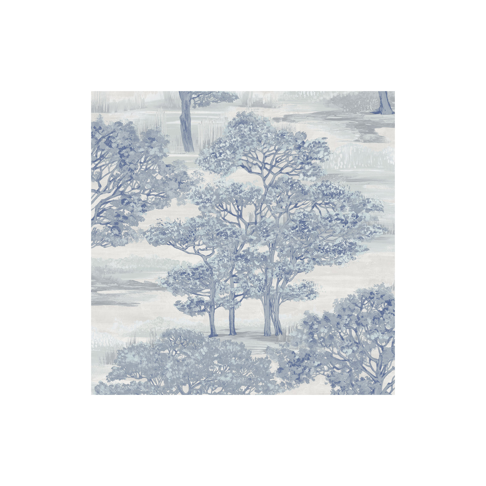 Forest Toile Peel and Stick Wallpaper, Blue