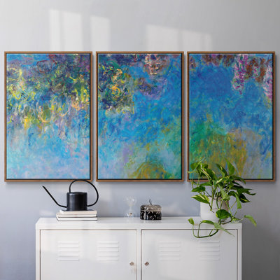 "Wisteria", peinture sur toile 3 pièces