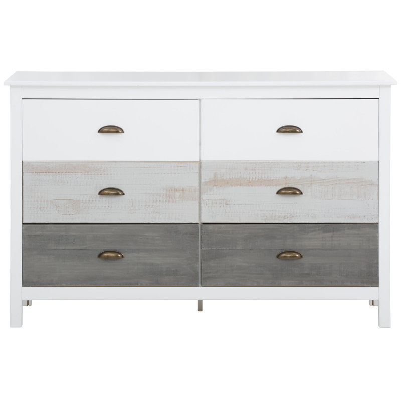 Geoghegan Solid Wood 125cm W 6 - Drawer Chest of Drawers