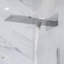 Système de douche thermostatique numérique chromé avec pomme de douche murale à 3 jets, débit d'eau en cascade et douche à main avec valve en laiton-132212801