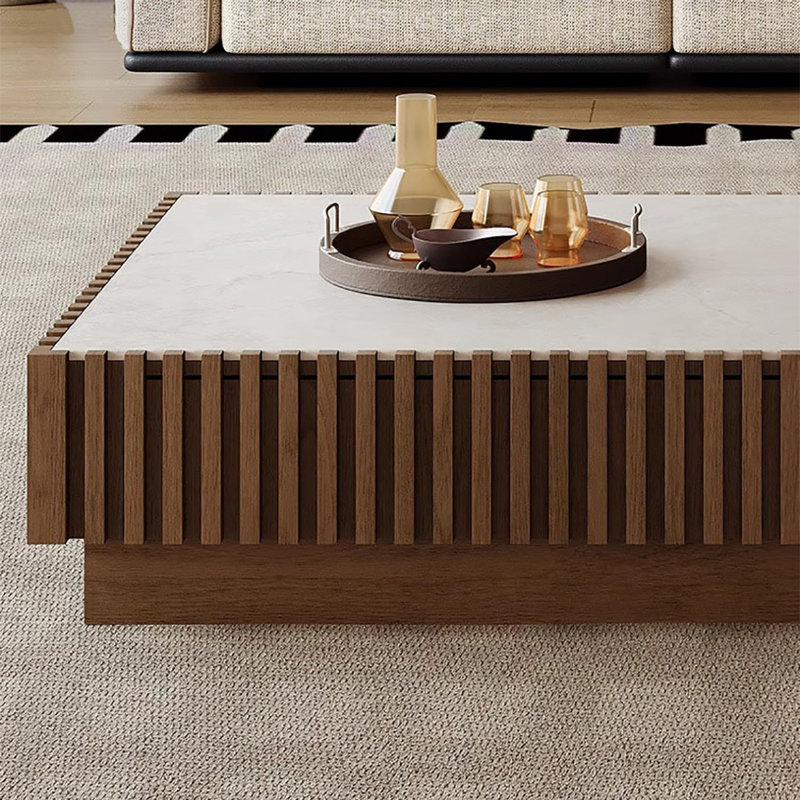 Table basse Mid-style couleur noyer