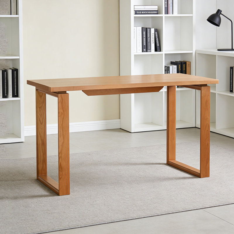 Bureau rectangulaire brun durable en bois de frêne naturel, H 29,52 po x l 55,11 po x P 31,49 po