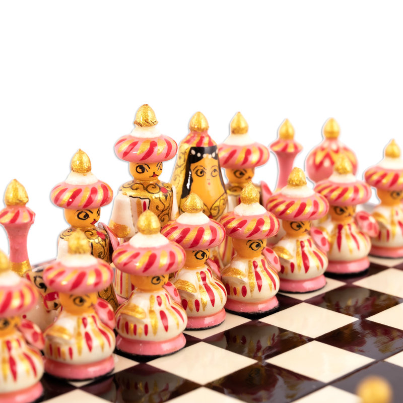 Crader World Menagerie 2 Player Wood Chess And Checkers Set