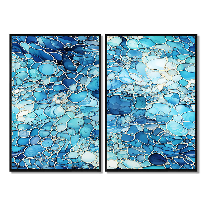 Chritine - Large Boho Mosaic, reproduction d'art sur toile, Noir, H 36 po x l 48 po, Reproduction encadrée sans passe-partout