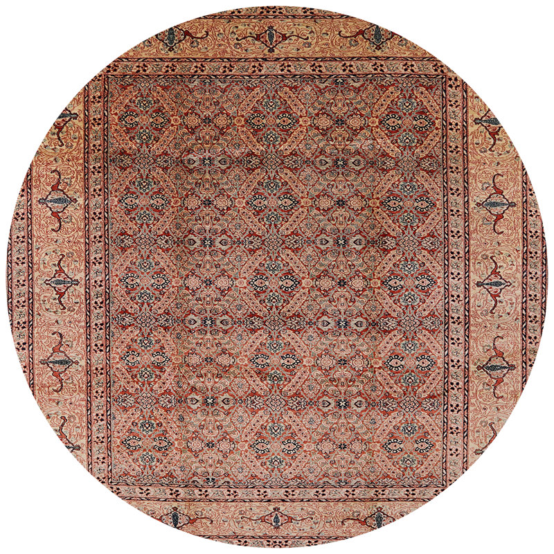 Tapis oriental brun / rouge Styrman, Rond 8 pi
