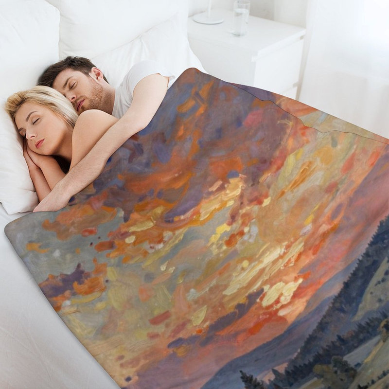 Jeté en flanelle Sunset Hills Water, 60x80in