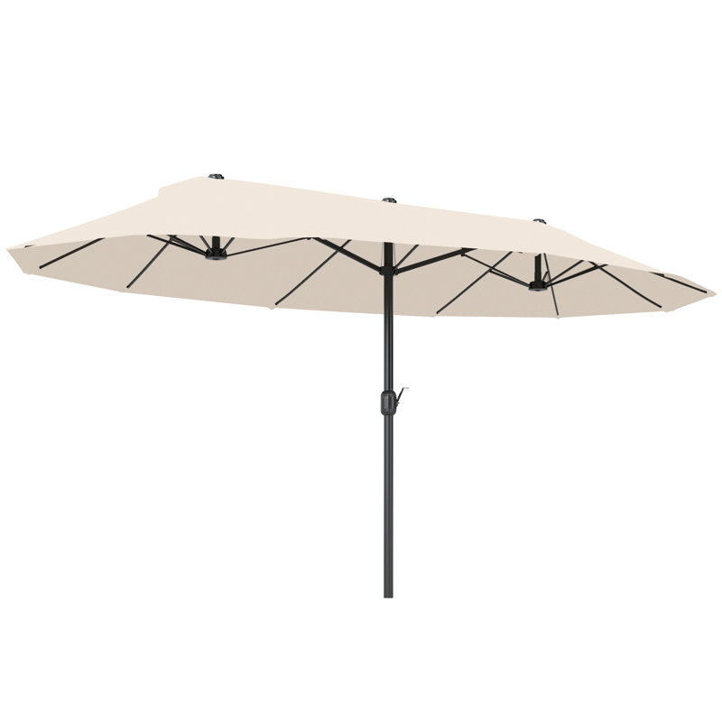 460cm X 270cm Rectangular Market Parasol, Cream White