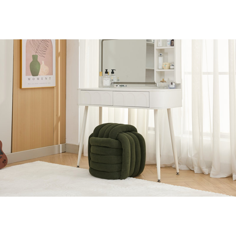 Repose-pieds en tissu Chenille, Vert