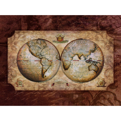 " Burgundy World Map "