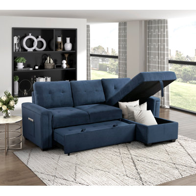 Canapé modulaire réversible avec rangement caché et lit escamotable Pierce