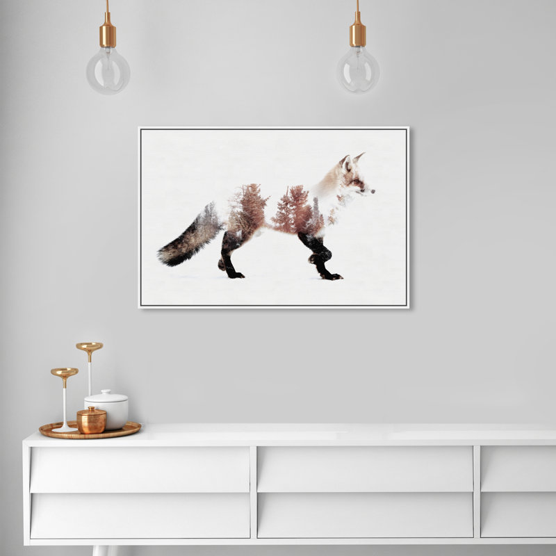 The Fox - reproduction d'impression, Toile blanche encadrée, H 24 po x l 36 po x P 1,5 po