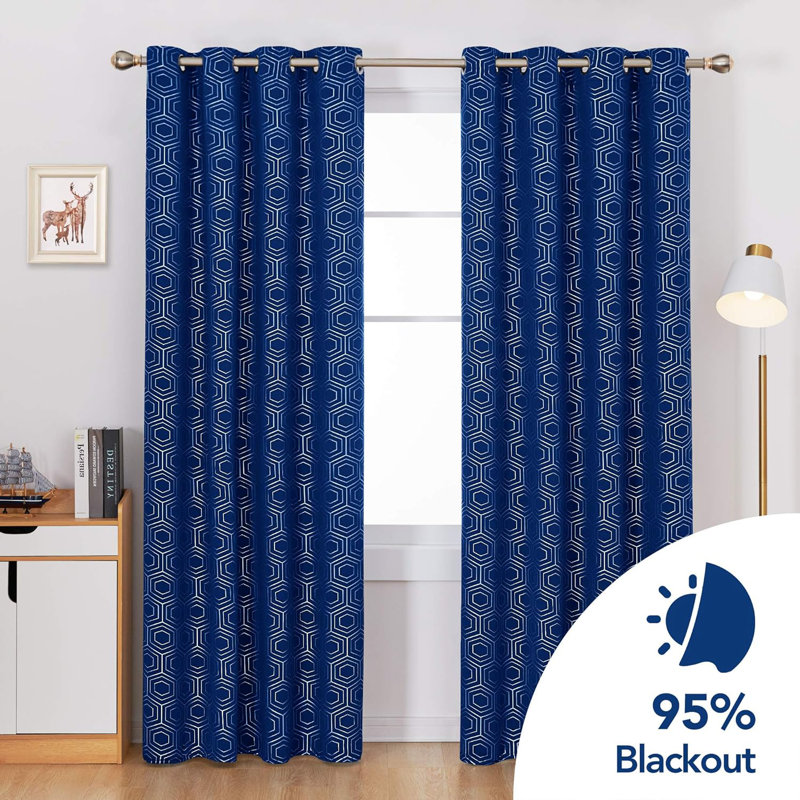 Blackout Curtain Pair, 117cm wide x 229cm high, Royal blue