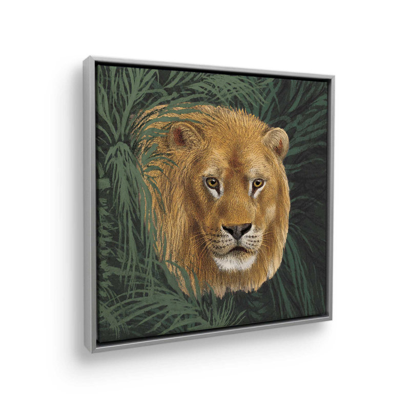 «Jungle Cat Bust I» par Wild Apple Portfolio, reproduction d'art sur toile, 20" H x 20" W, Framed Print without Mat, Gold