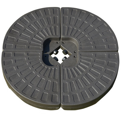 4 Pieces Cantilever Umbrella Base , Fan Shaped Wear- Heavyweight, Handles Included, Substantial Material, 148 Lbs Water, 220 Water/sand, Coffee Pieces, Reliable Stable Weight, Attached, Tough Water Or