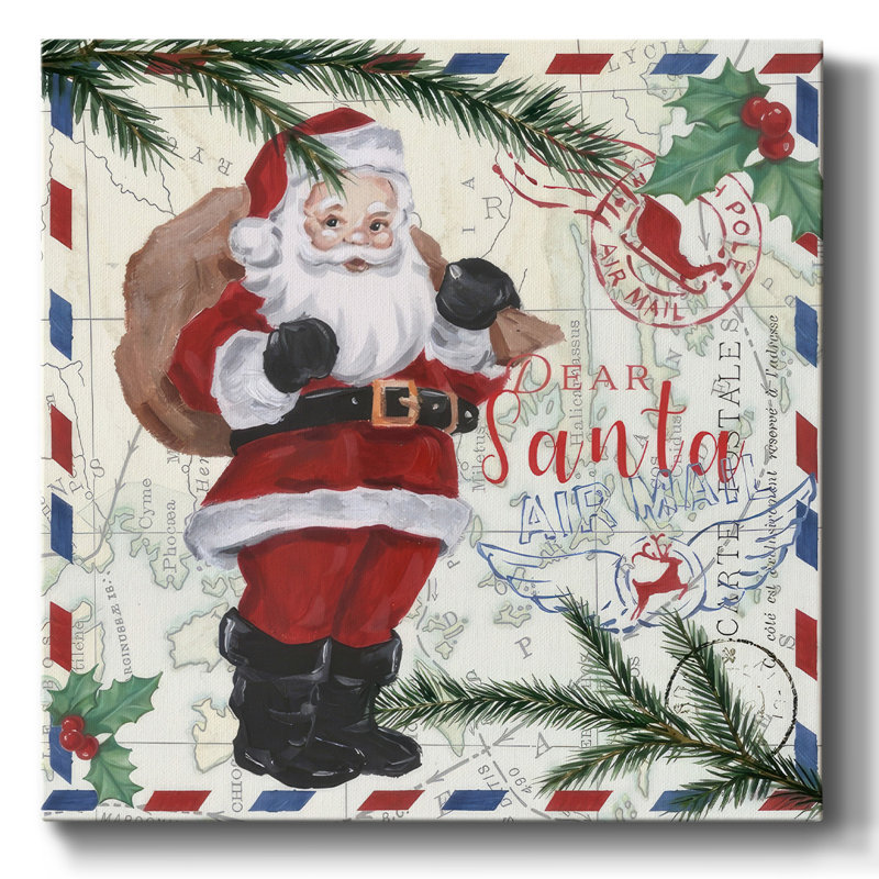 Christmas Par Avion I, H 16 po x l 16 po x P 1,5 po