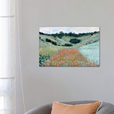 «Poppy Field in a Hollow près de Giverny» par Claude Monet - reproduction d'art