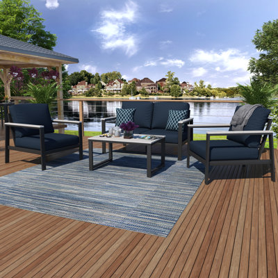 Townsend 5 Piece Sofa Seating Group with Sunbrella Cushions