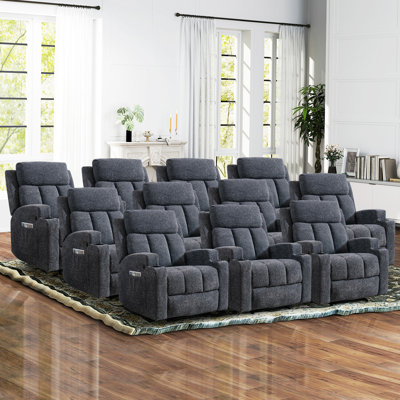 Dartee 33.07"W Manual Massage Recliner Chair With Heating Function & Dual Cup Holders - Soft Microfiber Home Theatre Seating