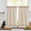 Linen Striped Kitchen Curtains Rod Pocket Tier Curtains-108938900-108938902