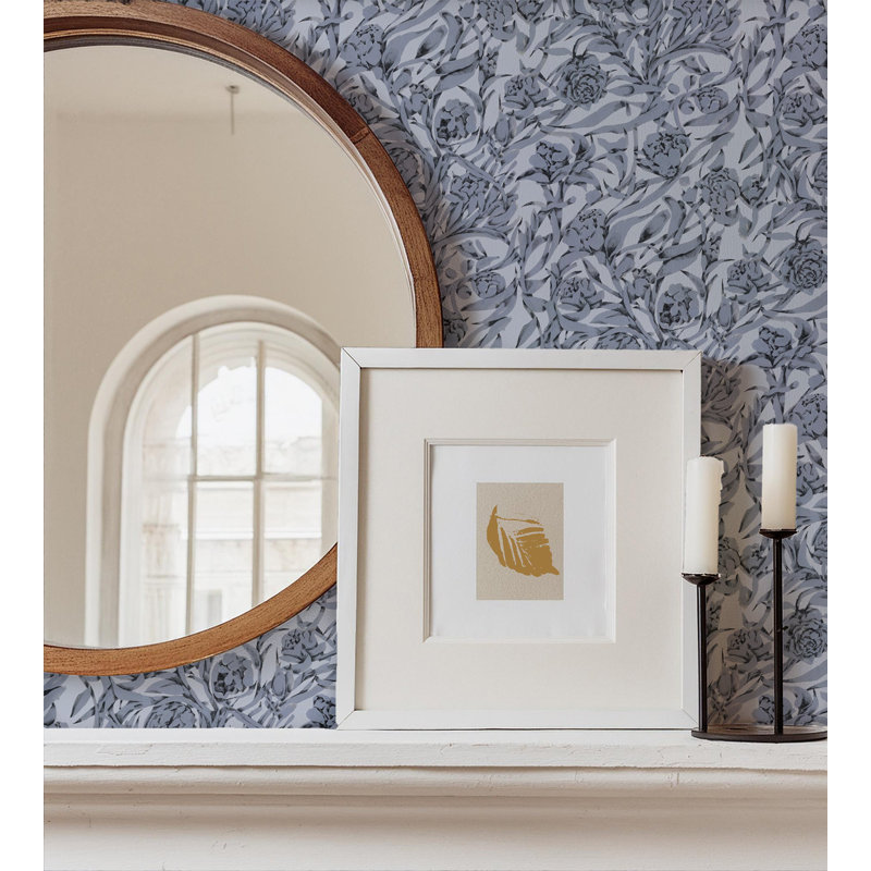 Wandervine - Glacial Gray Botanical Wallpaper