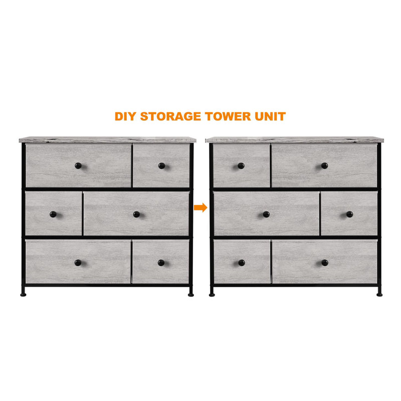 Commode 6 tiroirs Swampscott, Taupe foncé