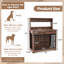 Meuble pour cage 38 po, table cage robuste pour chien avec 2 tiroirs de rangement et tablettes, table de bout avec porte coulissante pour chien à l'intérieur, brun