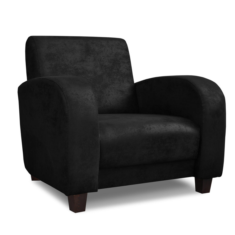 Upholstered Club Chair, Schwarz