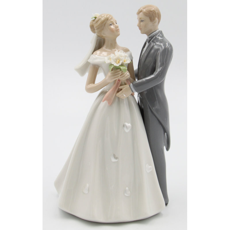 Fine Porcelain Classic Bride & Groom Figurine- 8"H 