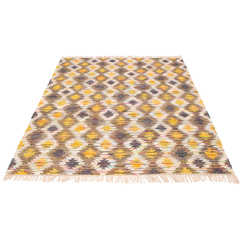 Couleur couleur crème, kilim olive, Rectangle 9 pi x 12 pi