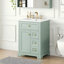 Meuble-lavabo de 24 po avec lavabo, panneau de fibres à densité moyenne et fabrication en bois de pin, 3 tiroirs et armoire avec support de rangement à 2 niveaux, porte et tiroirs à fermeture en douceur, conception moderne pour les petites et moyennes salles de bain