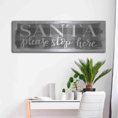 «Santa Veuillez arrêter ici» par Misty Michelle, art mural en métal