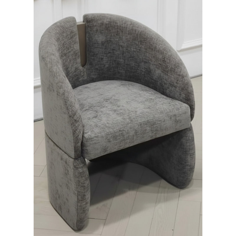 Fauteuil rembourré en velours Portledge, Brun