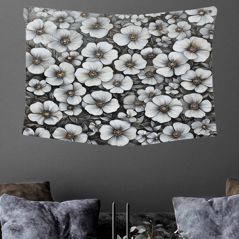 Tapisserie murale florale - Décoration murale florale, H 50 po x l 60 po
