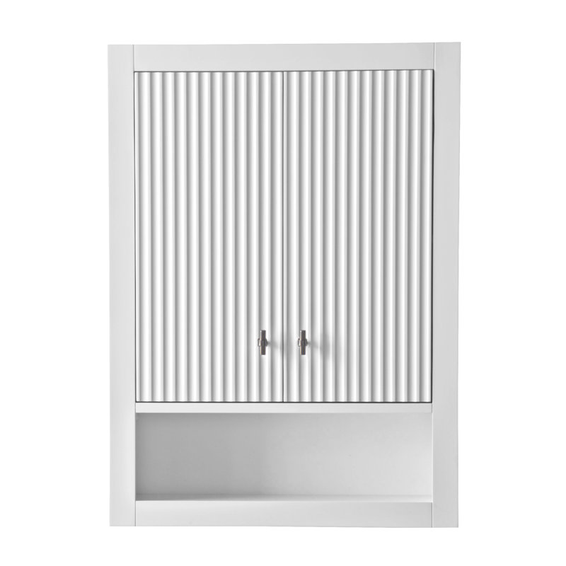 Tablettes murales de salle de bain, Nickel brossé, Blanc