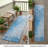 HomeRoots 8' Blue And Gray Abstract Washable Indoor Outdoor Runner Rug